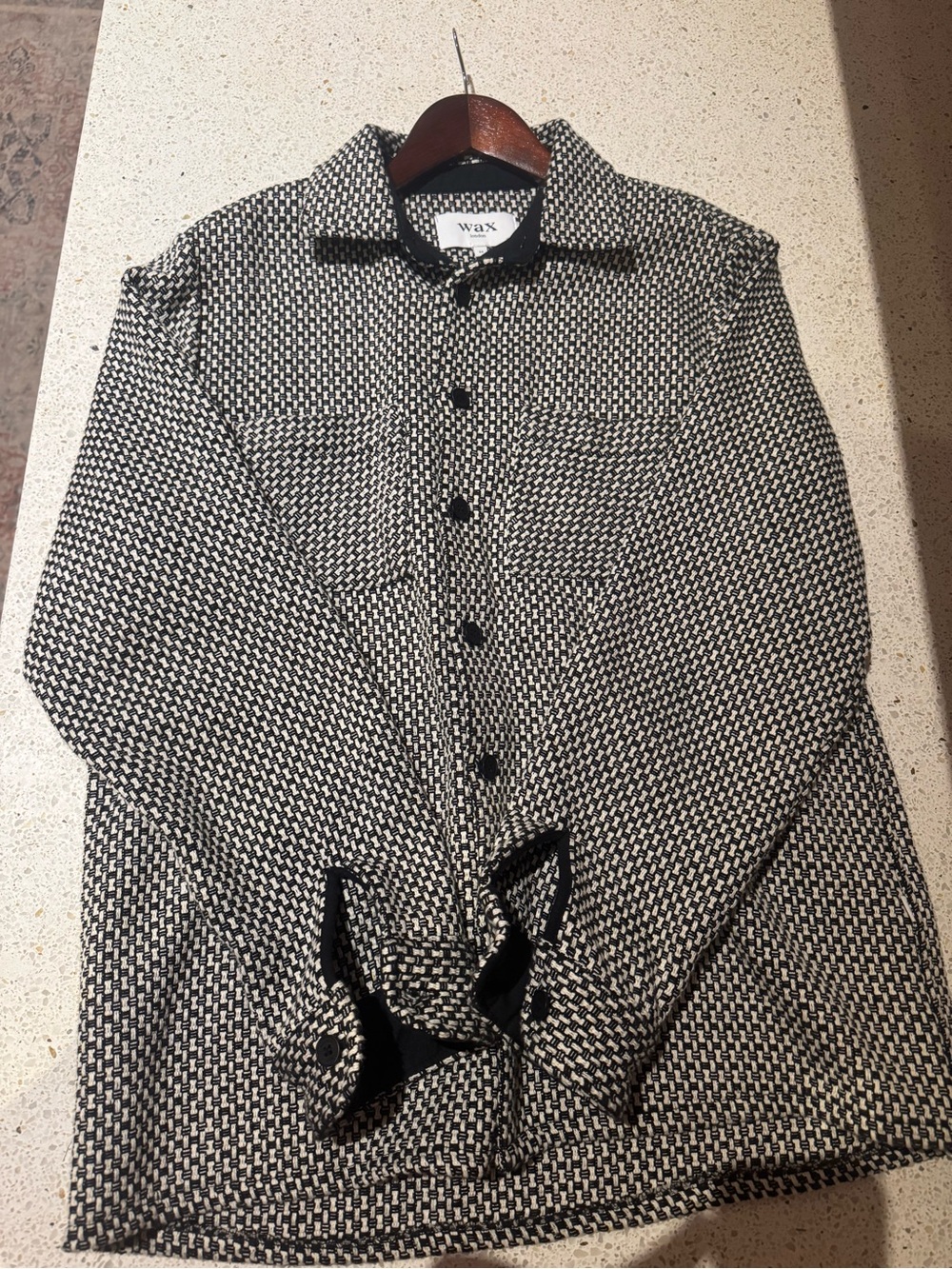 Wax London black & white Men’s Shirt Jacket